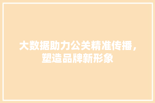 大数据助力公关精准传播，塑造品牌新形象