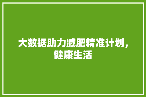 大数据助力减肥精准计划，健康生活  第1张