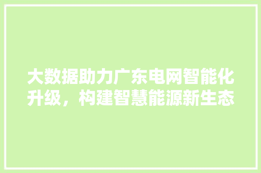 大数据助力广东电网智能化升级，构建智慧能源新生态  第1张