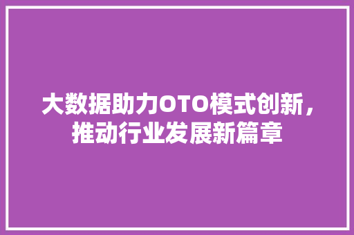 大数据助力OTO模式创新，推动行业发展新篇章  第1张
