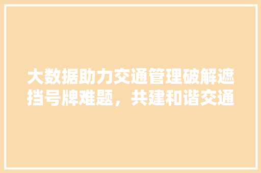 大数据助力交通管理破解遮挡号牌难题，共建和谐交通秩序