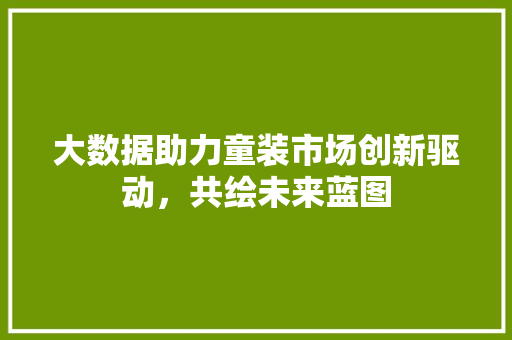 大数据助力童装市场创新驱动，共绘未来蓝图