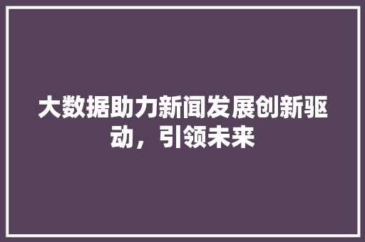 大数据助力新闻发展创新驱动，引领未来  第1张