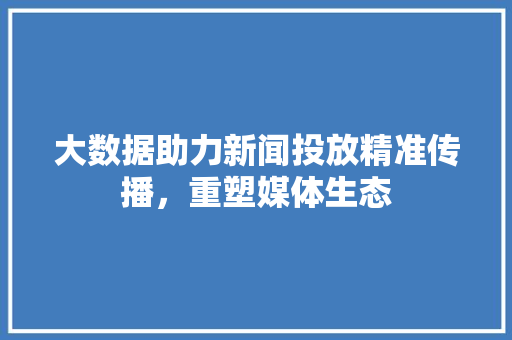 大数据助力新闻投放精准传播，重塑媒体生态  第1张