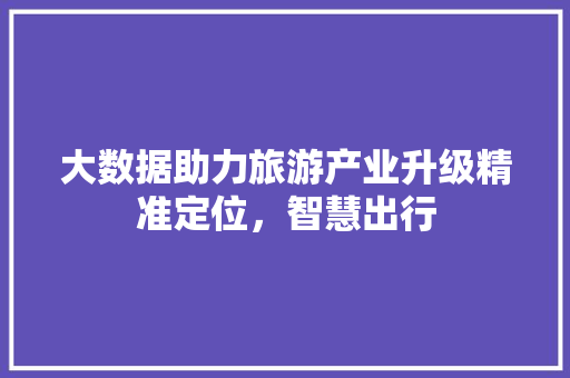 大数据助力旅游产业升级精准定位，智慧出行  第1张