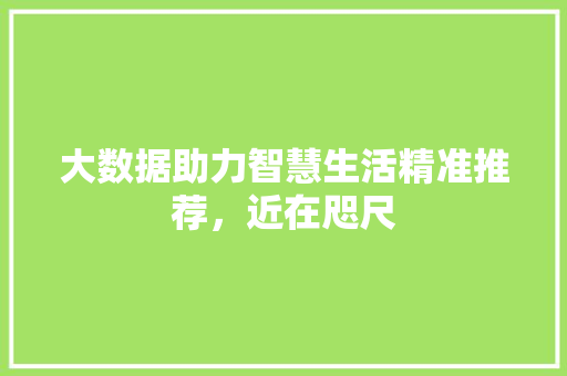 大数据助力智慧生活精准推荐，近在咫尺