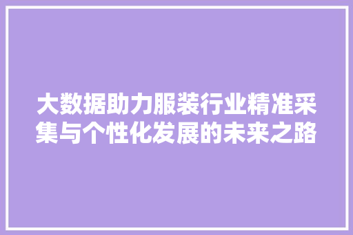 大数据助力服装行业精准采集与个性化发展的未来之路