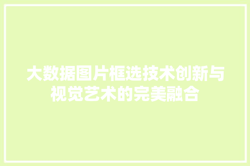 大数据图片框选技术创新与视觉艺术的完美融合  第1张