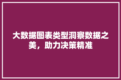 大数据图表类型洞察数据之美，助力决策精准  第1张