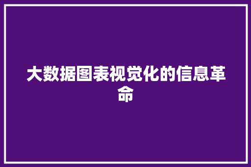 大数据图表视觉化的信息革命