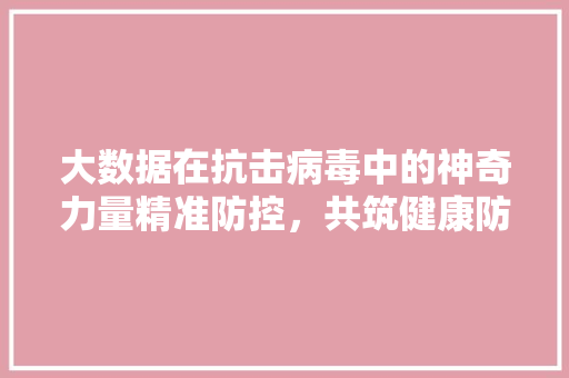 大数据在抗击病毒中的神奇力量精准防控，共筑健康防线