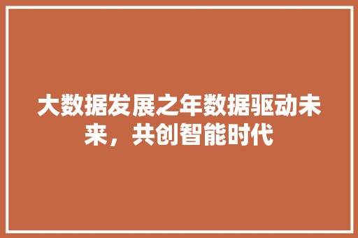 大数据发展之年数据驱动未来，共创智能时代  第1张