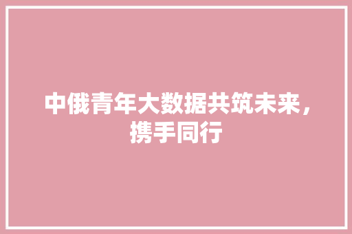 中俄青年大数据共筑未来，携手同行