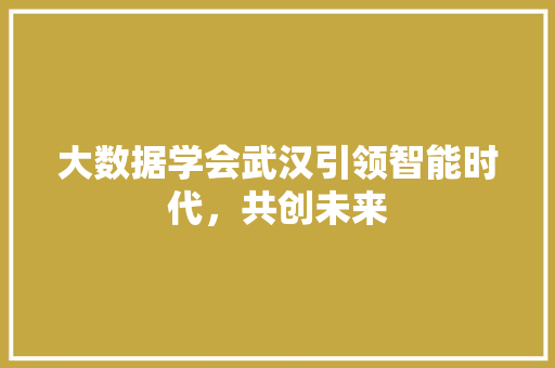 大数据学会武汉引领智能时代，共创未来