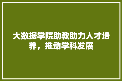 大数据学院助教助力人才培养，推动学科发展  第1张