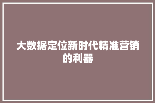 大数据定位新时代精准营销的利器  第1张