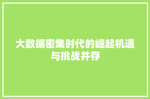 大数据密集时代的崛起机遇与挑战并存  第1张
