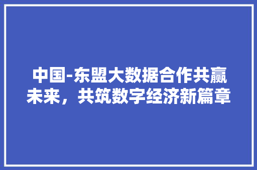 中国-东盟大数据合作共赢未来，共筑数字经济新篇章