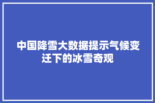 中国降雪大数据提示气候变迁下的冰雪奇观
