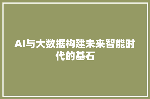 AI与大数据构建未来智能时代的基石