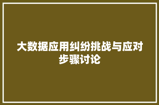 大数据应用纠纷挑战与应对步骤讨论  第1张