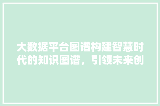 大数据平台图谱构建智慧时代的知识图谱，引领未来创新之路