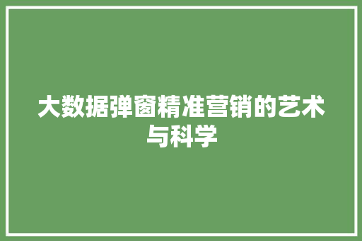 大数据弹窗精准营销的艺术与科学  第1张