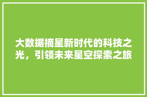 大数据摘星新时代的科技之光，引领未来星空探索之旅  第1张