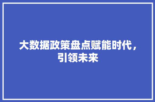 大数据政策盘点赋能时代，引领未来  第1张