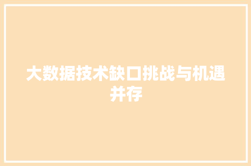 大数据技术缺口挑战与机遇并存