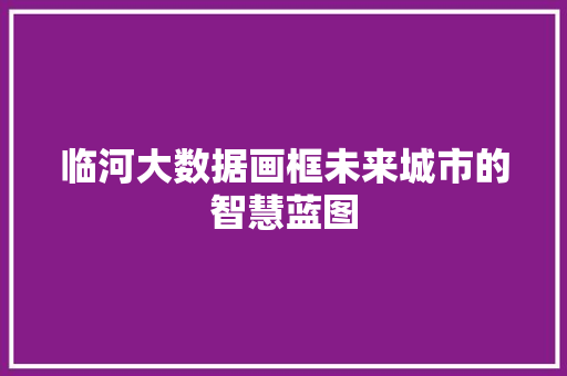 临河大数据画框未来城市的智慧蓝图
