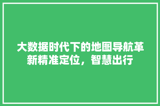 大数据时代下的地图导航革新精准定位，智慧出行