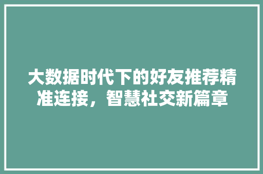 大数据时代下的好友推荐精准连接，智慧社交新篇章  第1张