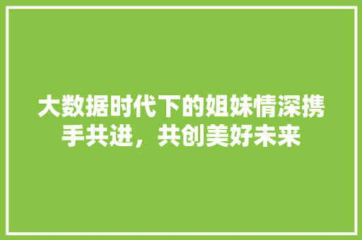 大数据时代下的姐妹情深携手共进，共创美好未来