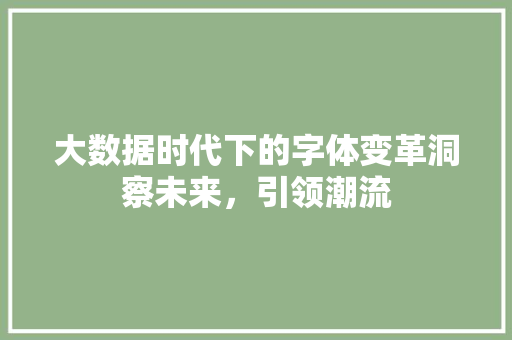 大数据时代下的字体变革洞察未来，引领潮流