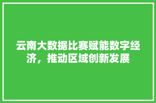 云南大数据比赛赋能数字经济，推动区域创新发展  第1张