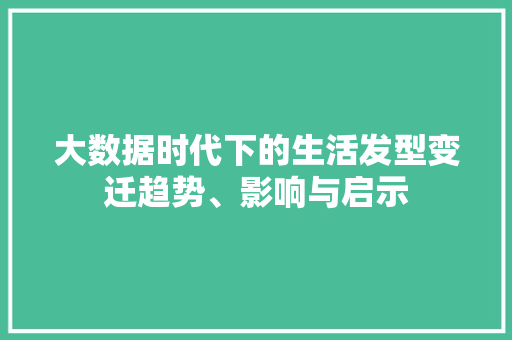 大数据时代下的生活发型变迁趋势、影响与启示