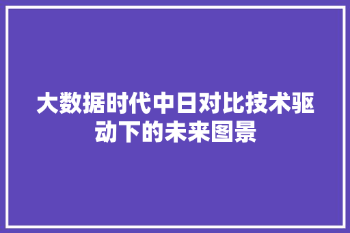 大数据时代中日对比技术驱动下的未来图景  第1张