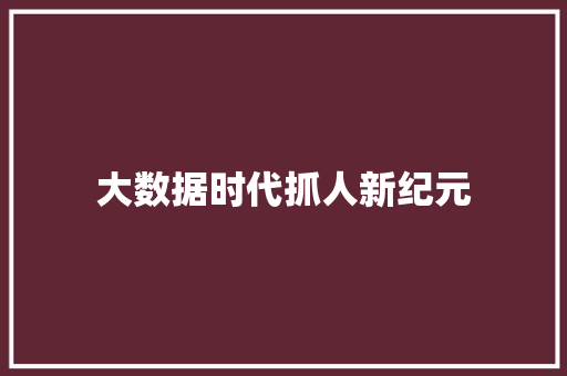 大数据时代抓人新纪元  第1张