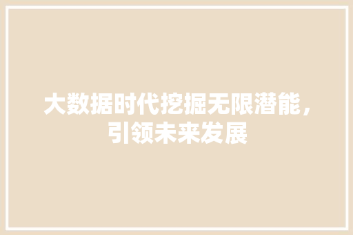 大数据时代挖掘无限潜能，引领未来发展