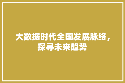 大数据时代全国发展脉络，探寻未来趋势  第1张