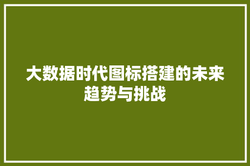 大数据时代图标搭建的未来趋势与挑战