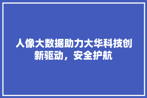 人像大数据助力大华科技创新驱动，安全护航