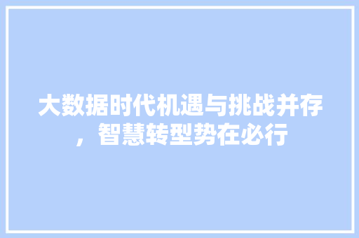 大数据时代机遇与挑战并存，智慧转型势在必行  第1张