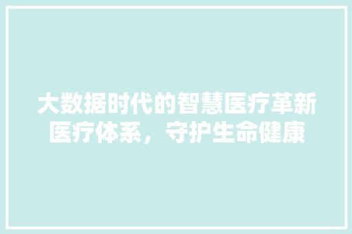 大数据时代的智慧医疗革新医疗体系，守护生命健康  第1张