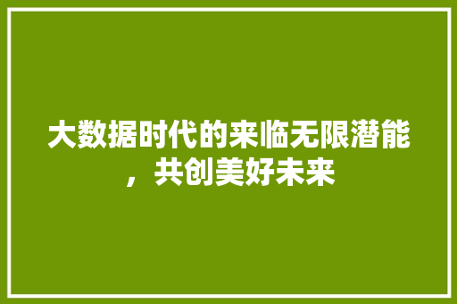 大数据时代的来临无限潜能，共创美好未来  第1张