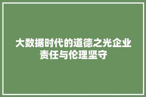 大数据时代的道德之光企业责任与伦理坚守  第1张