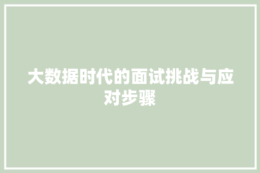 大数据时代的面试挑战与应对步骤  第1张