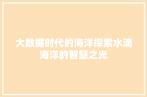大数据时代的海洋探索水滴海洋的智慧之光