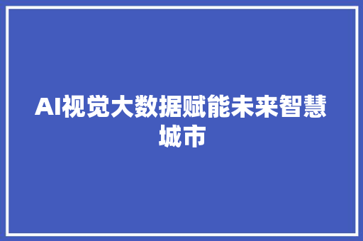 AI视觉大数据赋能未来智慧城市